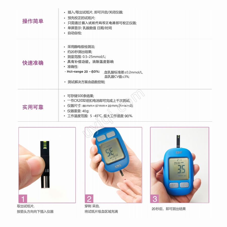 血乳酸分析儀檢測儀便攜運(yùn)動訓(xùn)練乳酸分析儀器YST-I