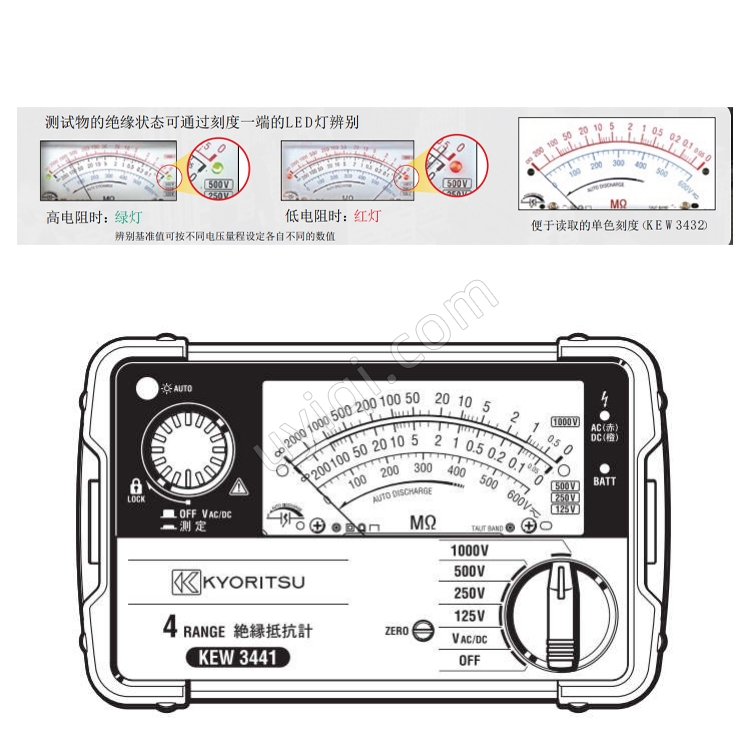日本KYORITSU克列茨絕緣電阻測試儀KEW 3442