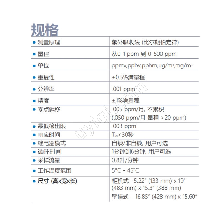 美國TeledyneAPI單/多通道工業(yè)衛(wèi)生臭氧分析儀465L