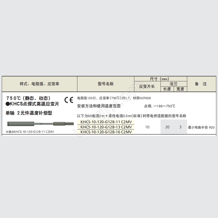 KHCS點(diǎn)焊式高溫應(yīng)變片日本KYOWA
