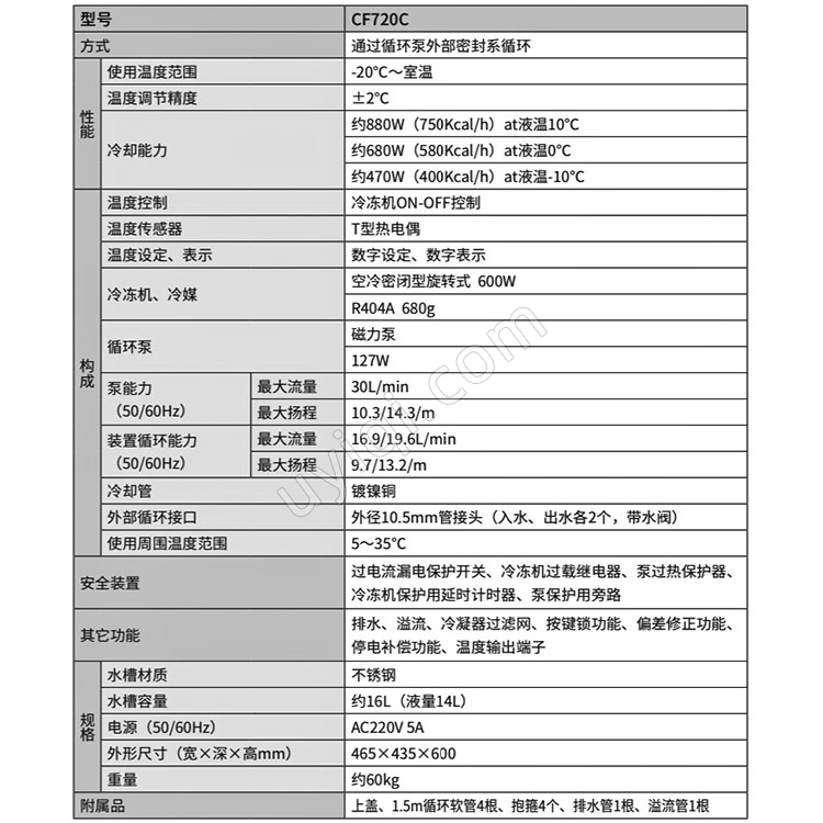 雅馬拓冷卻水循環(huán)裝置CF720C