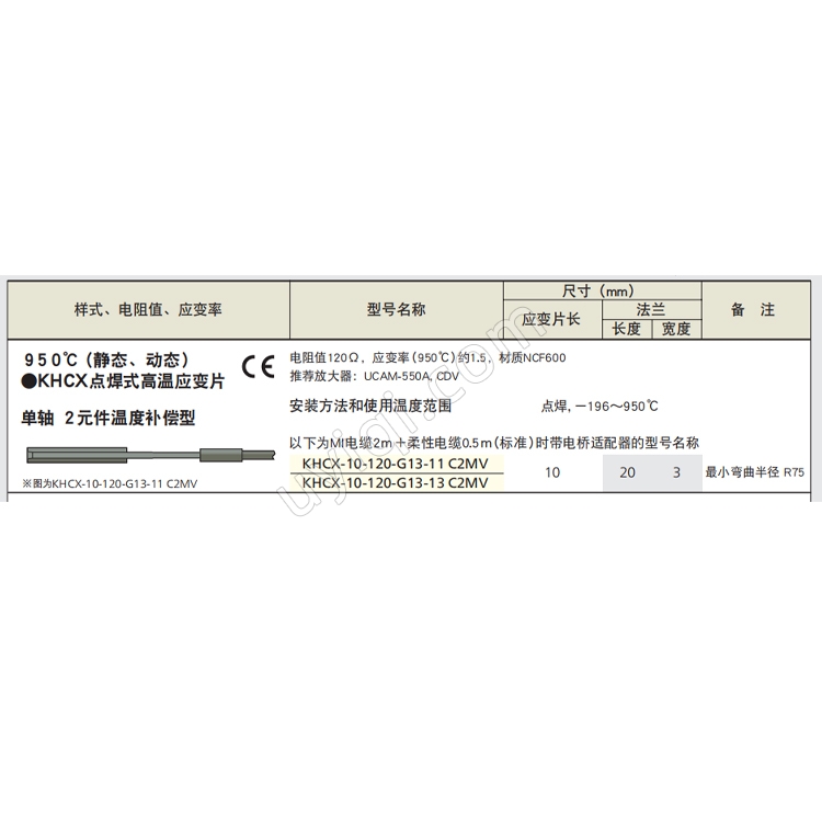 KHCX點焊式高溫應(yīng)變片日本KYOWA