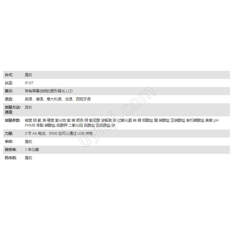 美國YSI光度計9300