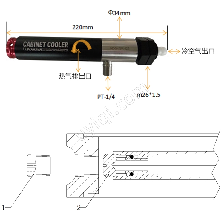 SUNAIR機(jī)箱機(jī)柜冷卻器SR-J08