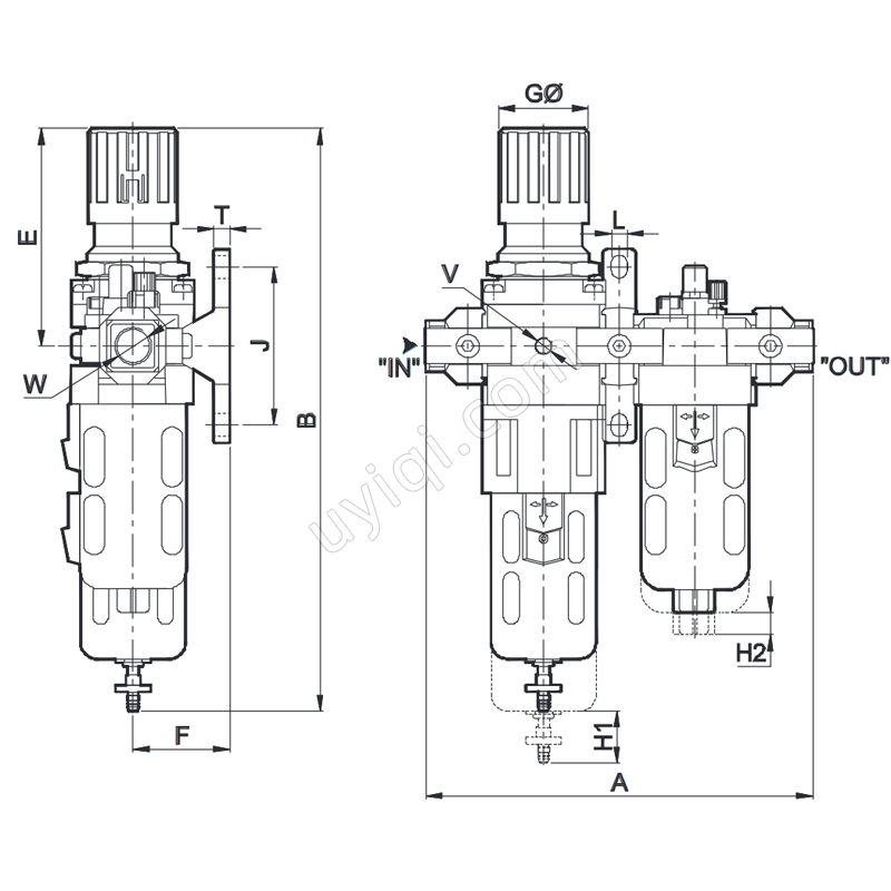 Janatics吉耐斯FRCLM156324-A模塊化FRL空氣制備單元